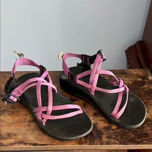 Women's Chaco Pink and Black Sandals- size 4